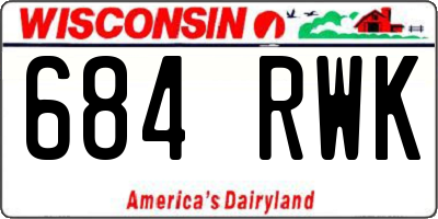 WI license plate 684RWK