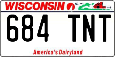 WI license plate 684TNT