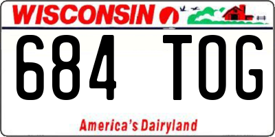 WI license plate 684TOG