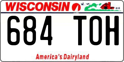 WI license plate 684TOH