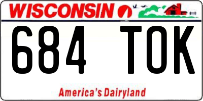 WI license plate 684TOK