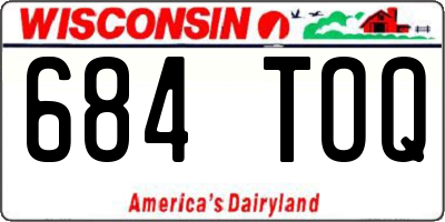 WI license plate 684TOQ