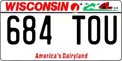 WI license plate 684TOU