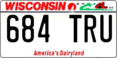WI license plate 684TRU