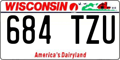 WI license plate 684TZU