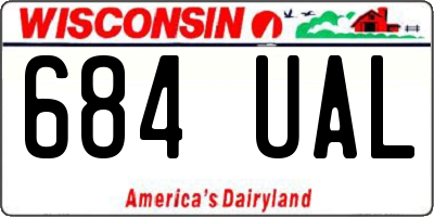 WI license plate 684UAL