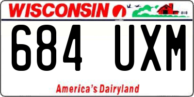 WI license plate 684UXM
