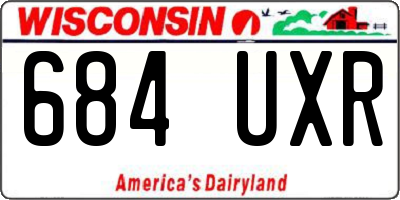 WI license plate 684UXR