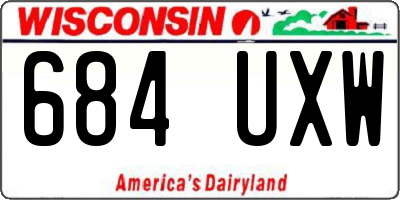 WI license plate 684UXW