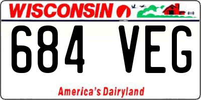 WI license plate 684VEG
