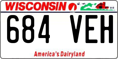 WI license plate 684VEH