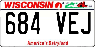 WI license plate 684VEJ
