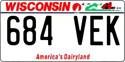 WI license plate 684VEK