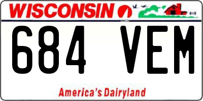 WI license plate 684VEM