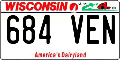 WI license plate 684VEN
