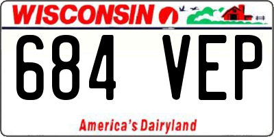 WI license plate 684VEP