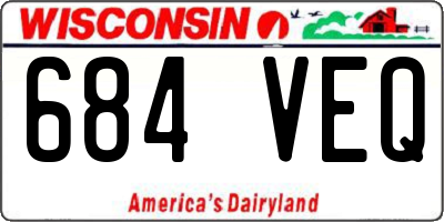 WI license plate 684VEQ