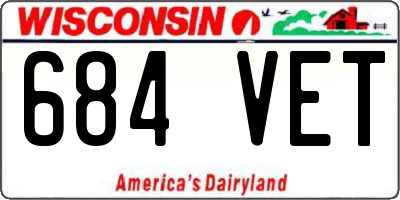 WI license plate 684VET