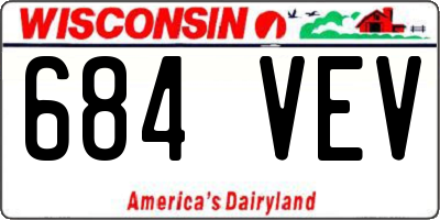 WI license plate 684VEV