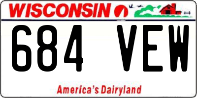 WI license plate 684VEW