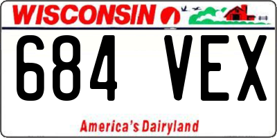 WI license plate 684VEX