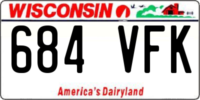 WI license plate 684VFK