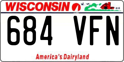 WI license plate 684VFN