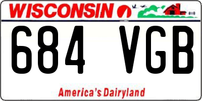 WI license plate 684VGB