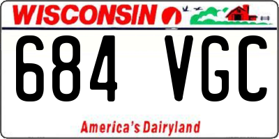 WI license plate 684VGC
