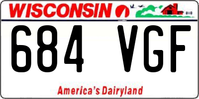 WI license plate 684VGF