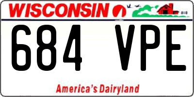 WI license plate 684VPE