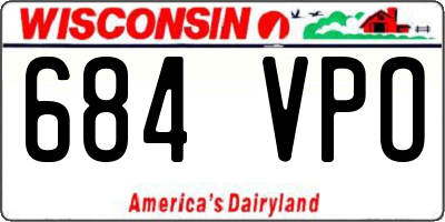 WI license plate 684VPO