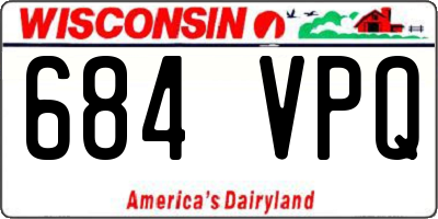WI license plate 684VPQ