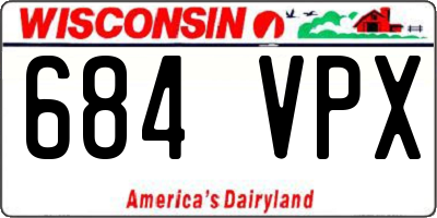 WI license plate 684VPX