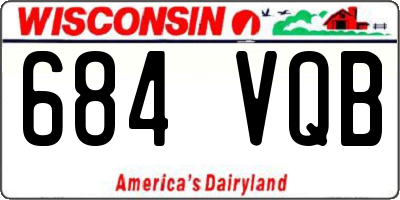 WI license plate 684VQB