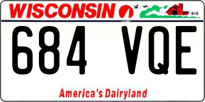 WI license plate 684VQE