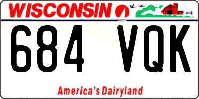 WI license plate 684VQK
