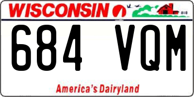 WI license plate 684VQM