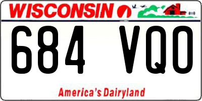 WI license plate 684VQO