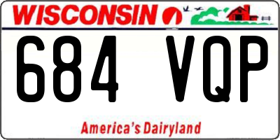 WI license plate 684VQP