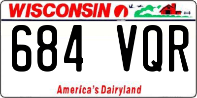 WI license plate 684VQR