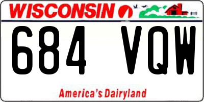 WI license plate 684VQW