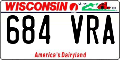 WI license plate 684VRA