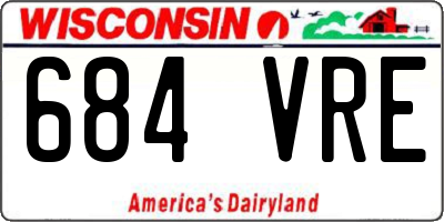 WI license plate 684VRE