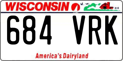WI license plate 684VRK