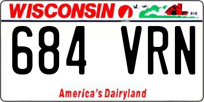 WI license plate 684VRN