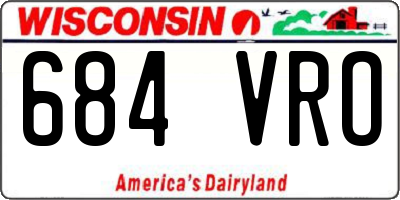 WI license plate 684VRO
