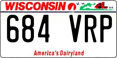 WI license plate 684VRP