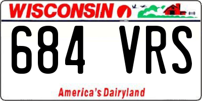 WI license plate 684VRS