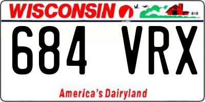 WI license plate 684VRX